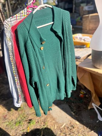 Klassischer Damen Strick-Cardigan tannengrün Gr.M fli