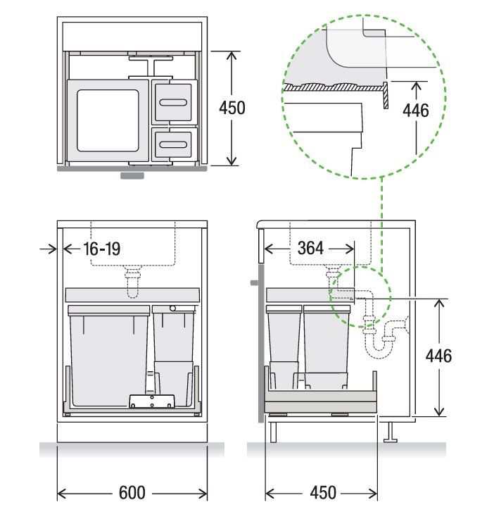 Müllex Cestini per rifiuti: 078 Müllex Abfallsystem X60 L5 Premium Pro – Nuovo (secondo la descrizione) da Derendingen venduto da Meisterstuecke 3
