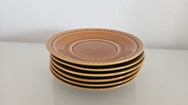 6 piattini marroni per tazza da tè