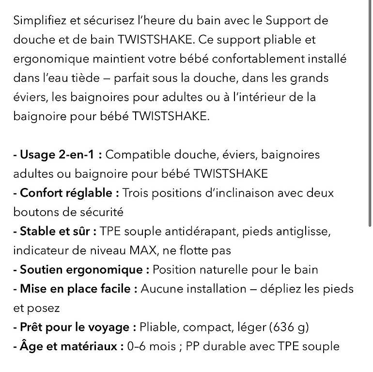 Bascules & balançoires: Twistshake transat de bain neuf  – Neuf avec emballage d'origine à Grand-Lancy par ssa_k59z 2