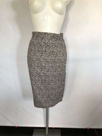 Jupe crayon Gianni Versace vintage graphique noir gris