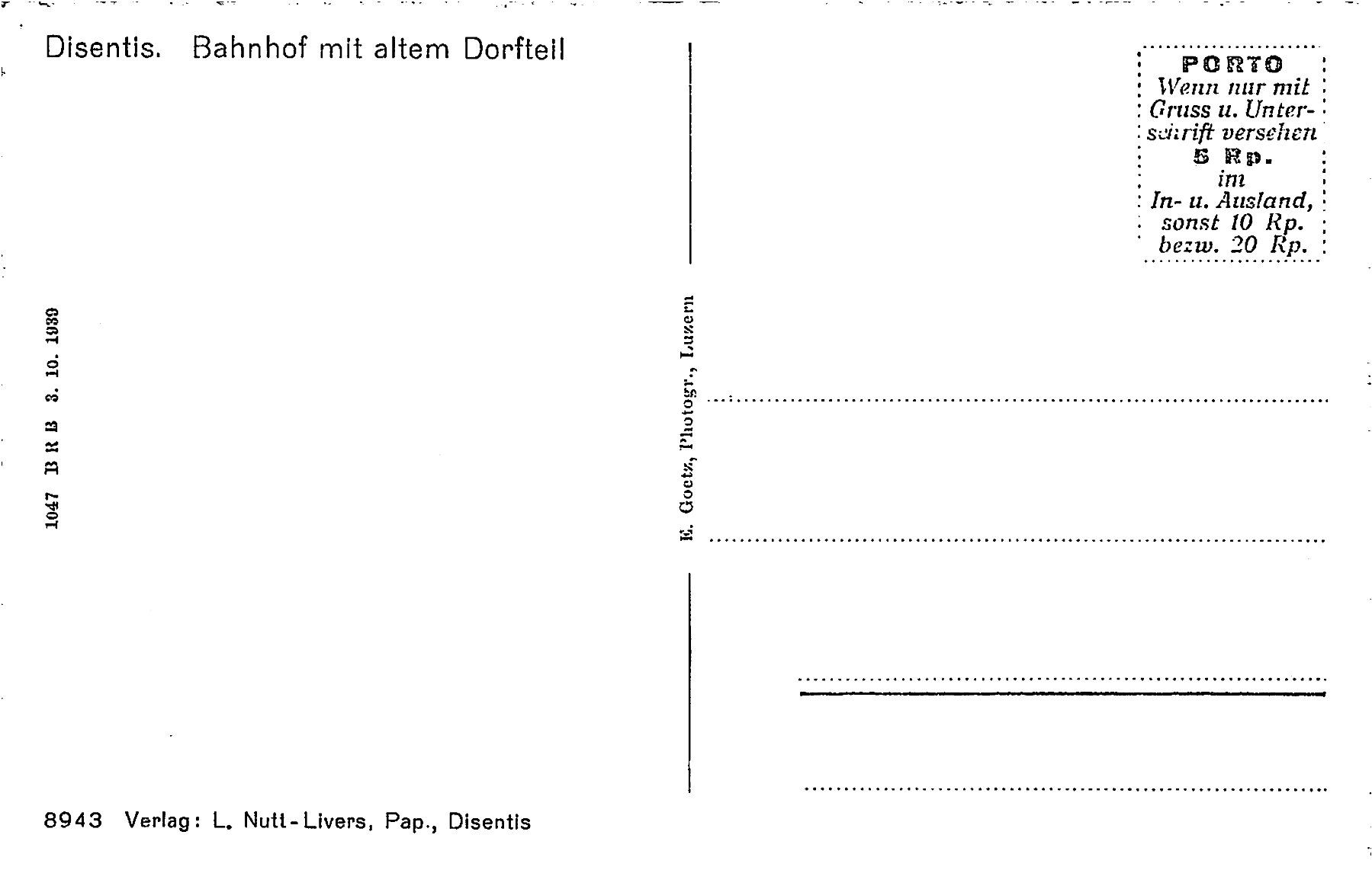 Cartoline postali: Disentis – Usato da Ottikon b.Kemptth. venduto da Neptun1974 1