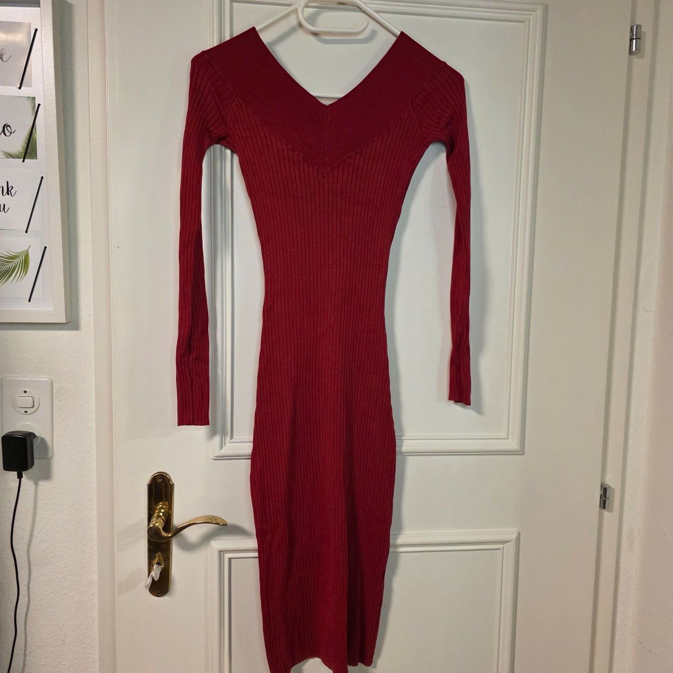 Vestiti: Rotes geripptes Kleid – elastisch und bequem – Usato da Wald ZH venduto da CapLux 1