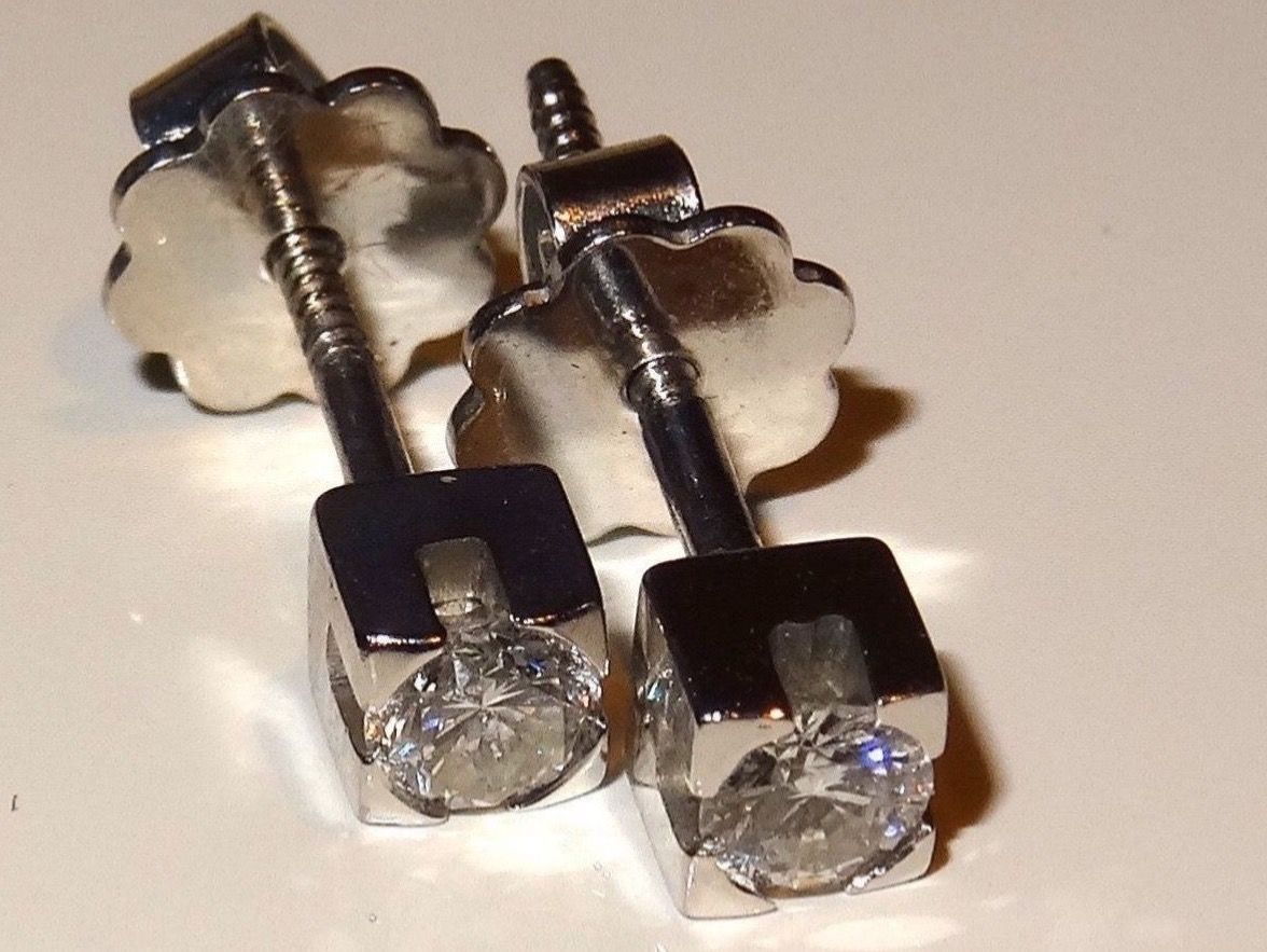 Orecchini pendenti & Orecchini a lobo: Ohrstecker 18K WG mit Diamanten – Usato da Matten b. Interlaken venduto da kero71 5
