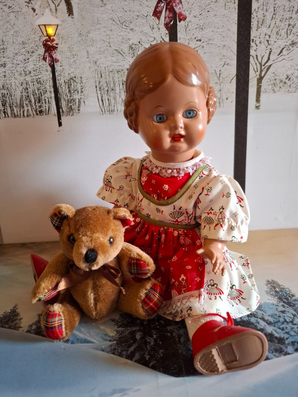 Bambole: SCHILDKRÖTPUPPE BÄRBEL MIT TEDDYBÄRCHEN – Nuovo (secondo la descrizione) da Gretzenbach venduto da schibaya 4