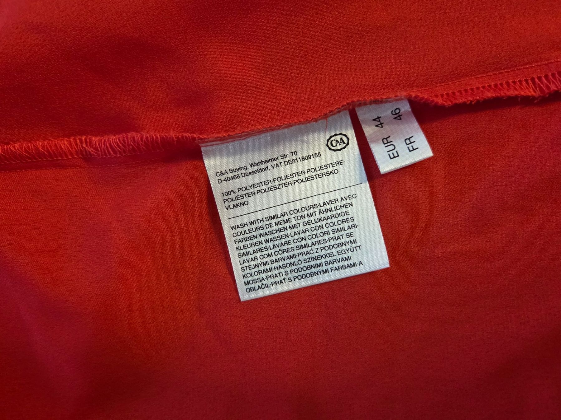 C&A Camicette: rote Polyester Bluse, 44, Yessica – Usato da Liestal venduto da ITOlio 1