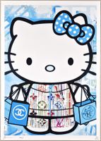 Death NYC Ltd Pop Art Druck " Vuitton Shopping Hello Kitty