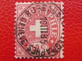 Telegraphenmarke Nr.14, mit Voll-Stempel von GENEVE