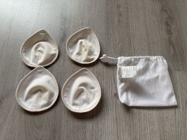 Stilleinlagen aus Bio-Baumwolle, waschbar, 4 Stk + Säckli