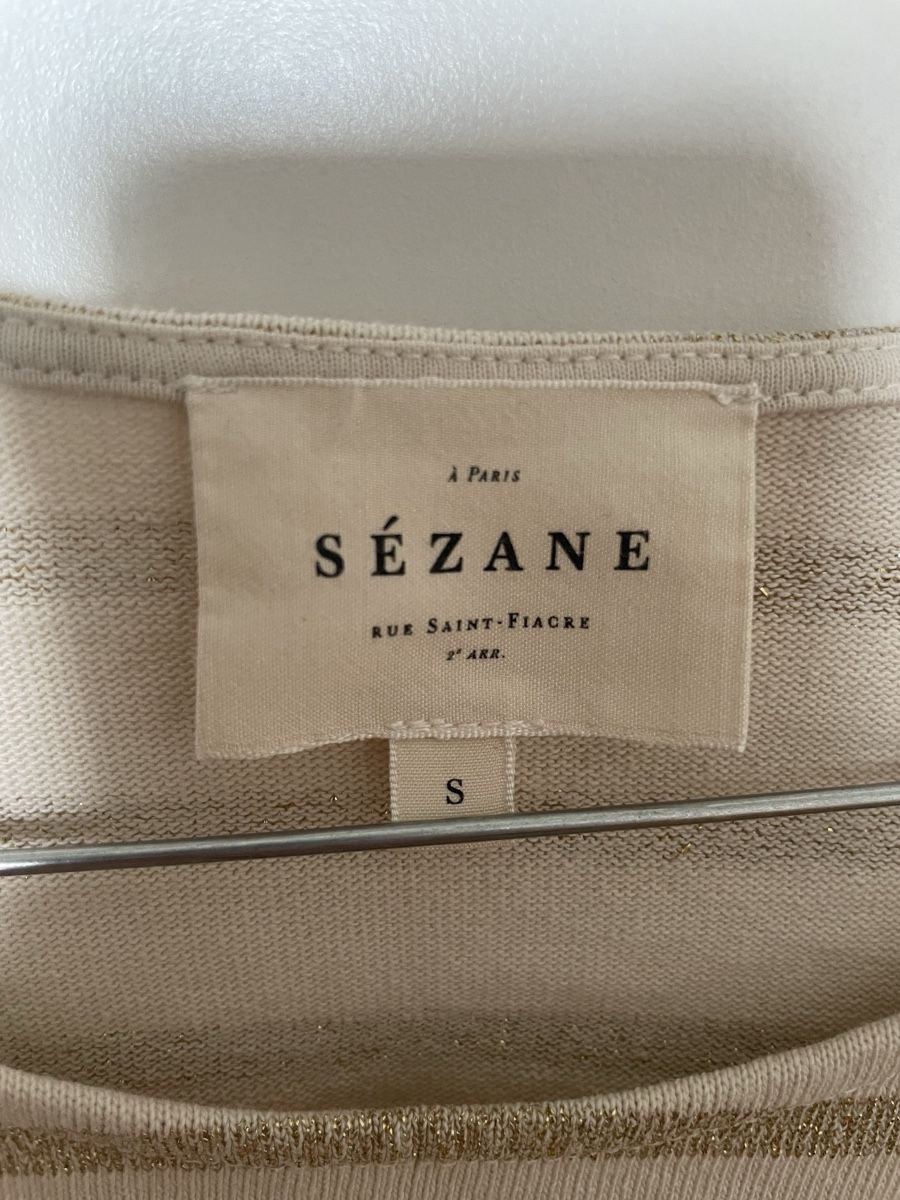 Sezane Top: Marinière doré et beige Sézane taille S  – Nuovo (secondo la descrizione) da Zug venduto da MWestK 1