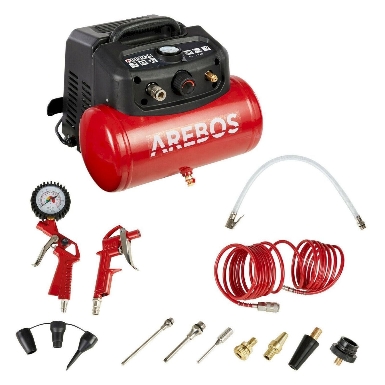 Compressori: AREBOS Druckluft Luftkompressor 6L 1200W – Nuovo e nell'imballaggio originale da Bottighofen venduto da zaap 1