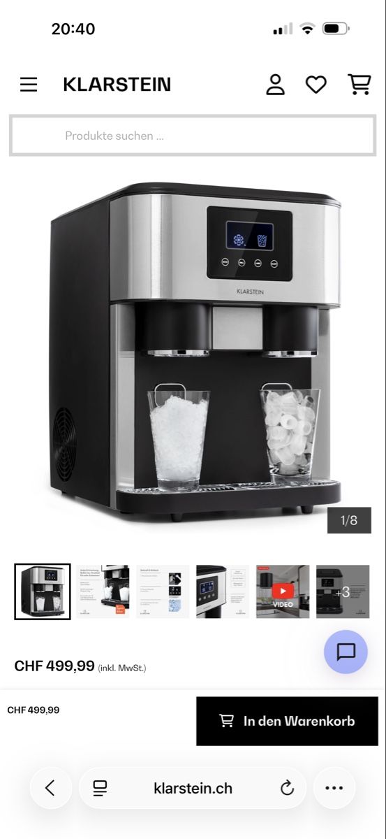 Elettrodomestici da cucina: Klarstein Eiswürfelmaschine NEU – Nuovo e nell'imballaggio originale da Grenchen venduto da bol_ctv7 2