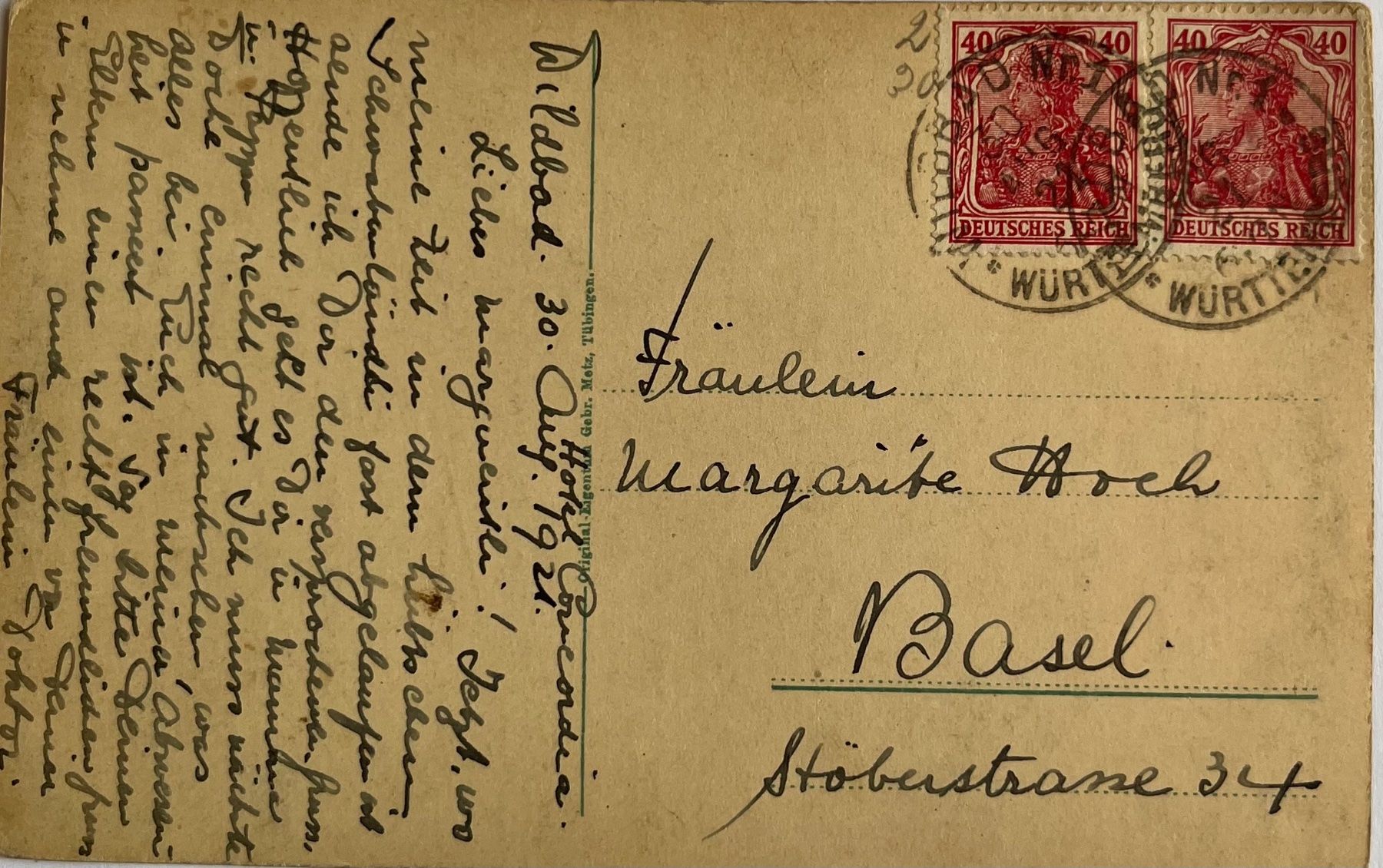Cartoline postali: Antike Ansichtskarte Bad Wildbad, Schwanensee – Usato da Eschen venduto da ulr_qys2 1