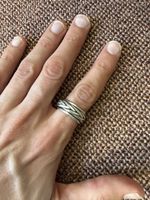 Silber Ring Fingerring 925 Silver geflochten, 68 Grösse, 14g