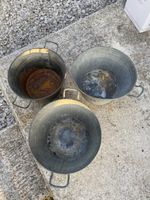 Lot de 3 seaux en zinc vintage 