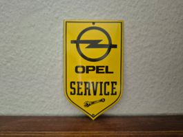 Emailschild Opel Service Logo Manta Werkstatt Emaille Schild