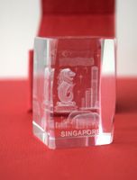 Singapur Kristallglas 3D Würfel Glaswürfel  Kristallwürfel