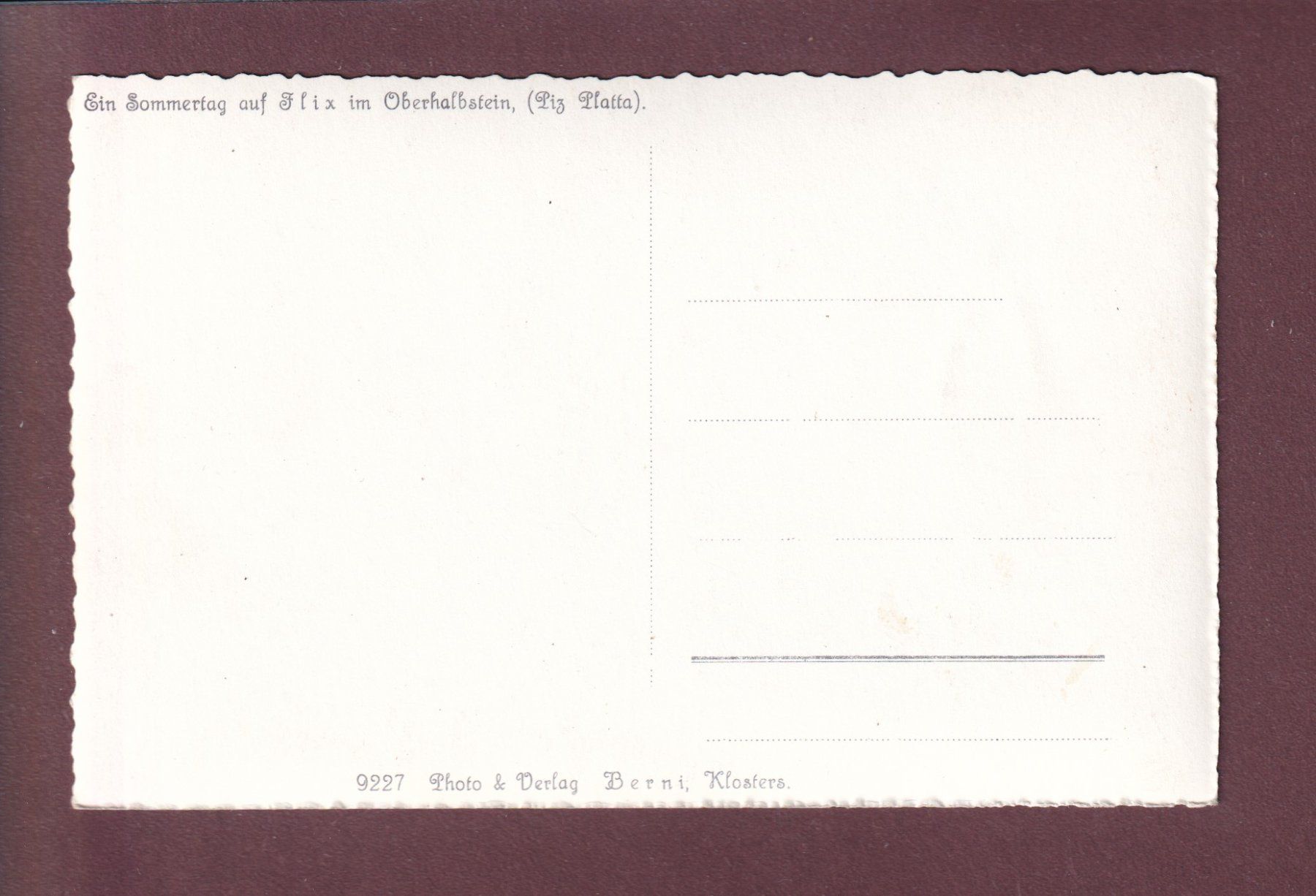 Cartoline postali: FLIX im Oberhalbstein - Piz Platta – Usato da Pully venduto da nicecards 1