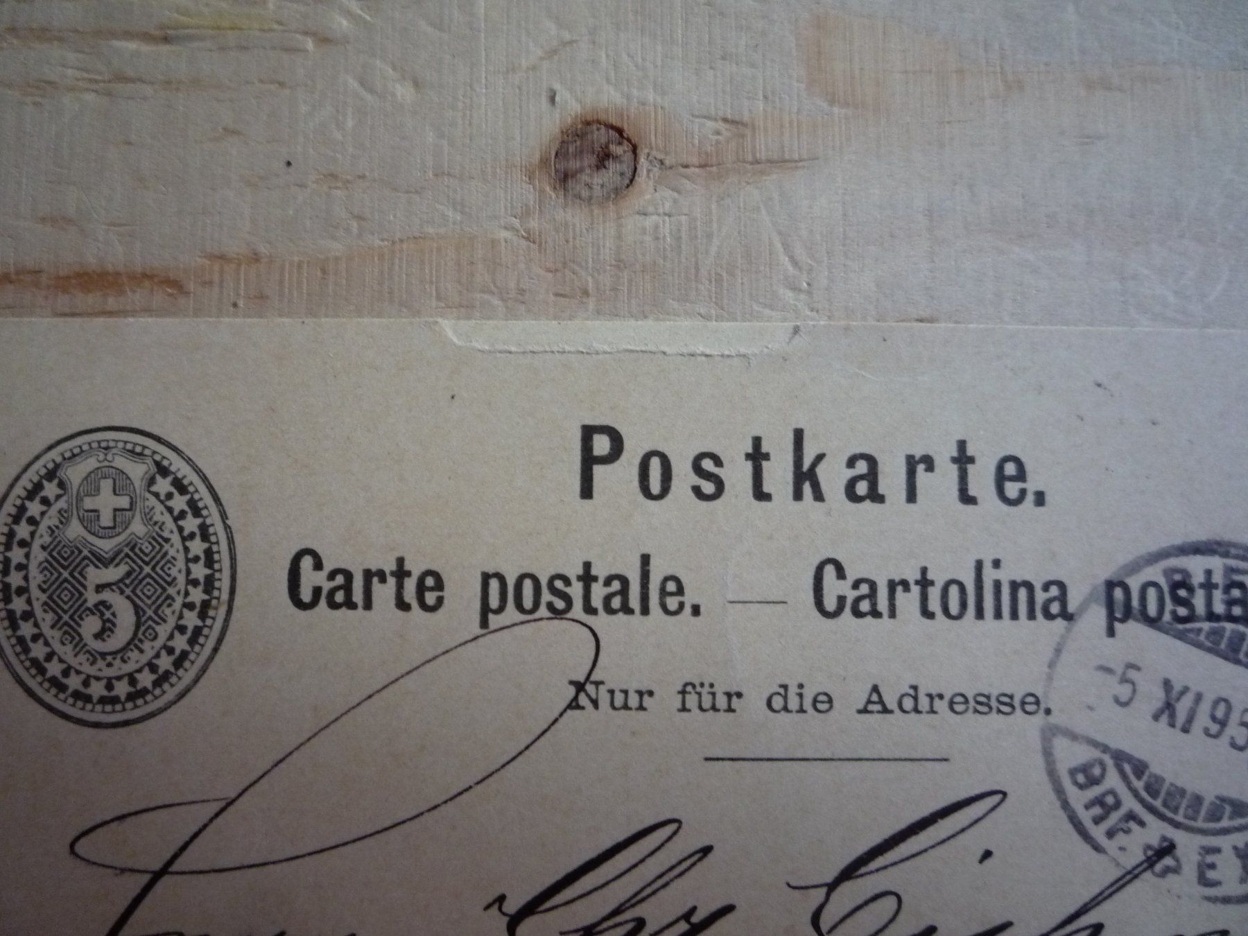 Alle Briefmarken: Postkarte, Bern, 5.XI.95 – Gebraucht aus Rieden SG von Brockehuesli 1
