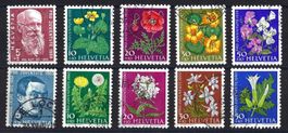 Pro Juventute Sätze 1959-1960 Katalog-Nr. J178-J187, gest.