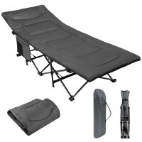 Feldbett Campingbett mit Matraze - klappbar - Grau