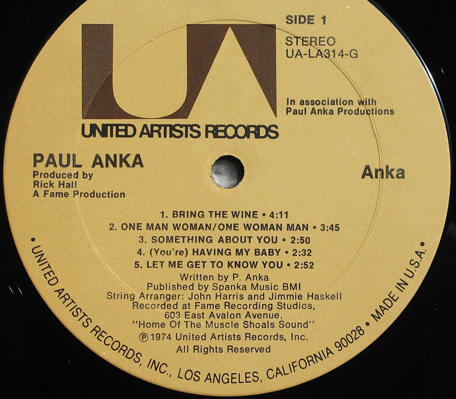 Dischi in vinile: PAUL ANKA "Anka" LP IN VG+ – Usato da Monthey venduto da Pingmub 2