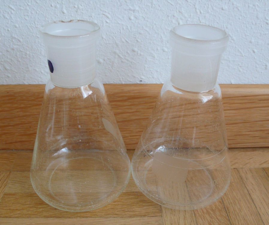 PATIKIL Erlenmeyerkolben 2x 1000 Ml – Borosilikatglas, Schraubverschluss, Skala, Schmaler Hals – Für Labor, Bildung & Hobby