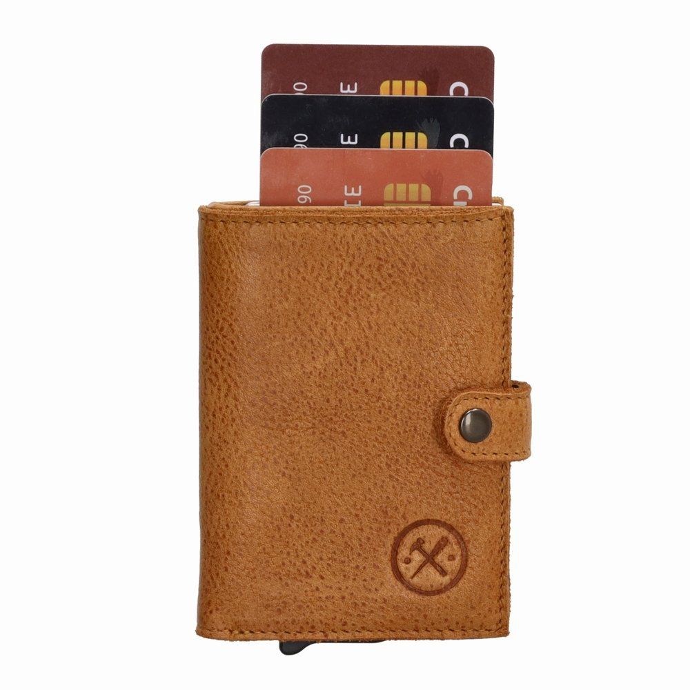 Sonstige Kleidung & Accessoires: Cognac Leder Kartenetui PopUp RFID Münzfach / GRATIS A-POST – Neu und originalverpackt aus Rebstein von Portemonnaie 2