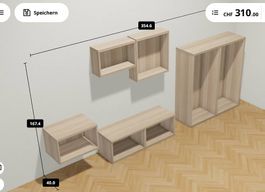 Ikea BESTA Wohnwand Eicheneff wlas im guten Zustand 