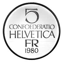 Tutti le monete: CHF 5.- commémorative 1980 Ferdinand Hodler – Usato da Bouveret venduto da psv01 1