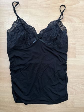 Damen Camisole schwarz mit Spitze Grösse S guter Zustand