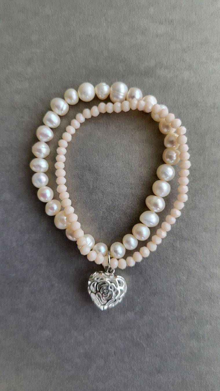 Bracciali & Braccialetti: Perlenarmband mit Silberherzli 925 – Nuovo (secondo la descrizione) da Turgi venduto da rut_p556 1