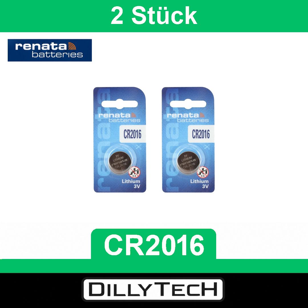 Caricatori & Batterie: Renata CR2016 Lithium Knopfzellenbatterie - 2 Stk. – Nuovo e nell'imballaggio originale da Meilen venduto da DillyTecH
