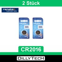 Renata CR2016 Lithium Knopfzellenbatterie - 2 Stk.