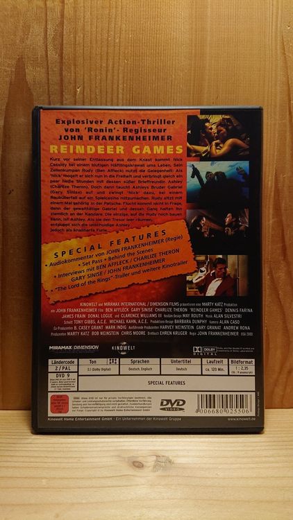 REINDEER GAMES DVD mit Ben Affleck und Charlize Theron | Kaufen auf Ricardo