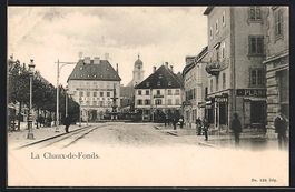 La Chaux-de-Fonds, Strassenpartie mit Ge