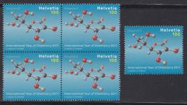 2011  Viererblock+Einzelmarke  Jahr Chemie  ** Postfrisch **