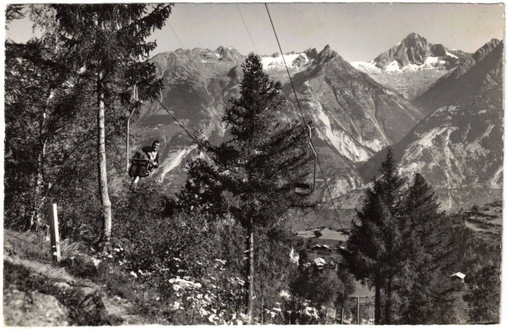 Ansichtskarten: Unterbäch - Sessellift Brandalp – Gebraucht aus Binningen von Mountainrider