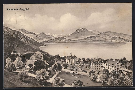 Cartoline postali: AK Zug, Guggithal, Panorama, 1913 – Usato da Berlin venduto da bartko-reher