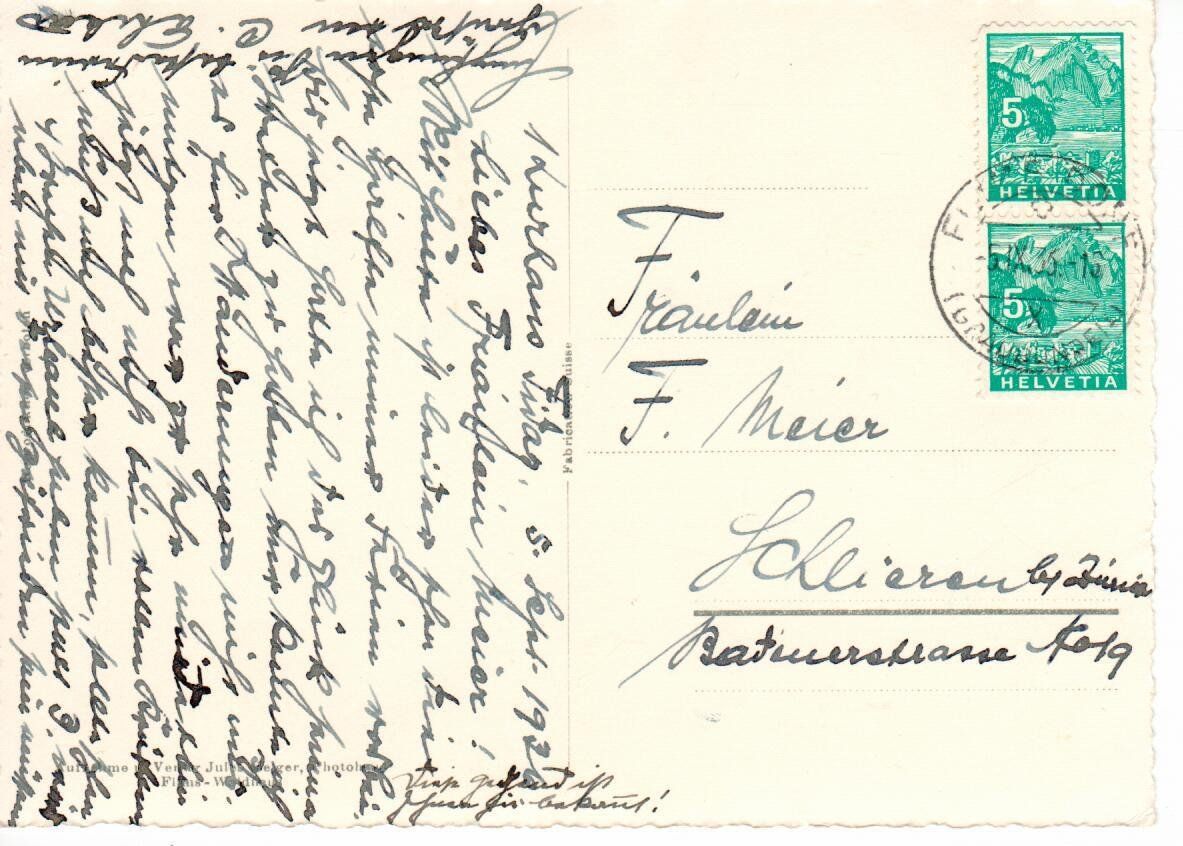 Cartoline postali: Flims Waldhaus  1936 – Usato da Wolhusen venduto da Curver9 1
