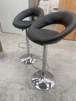 Barhocker 2er Set Kunstleder Schwarz