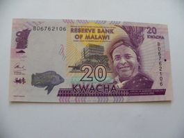 Malawi 20 Kwacha Banknote, Jahr 2016, Unc Zustand