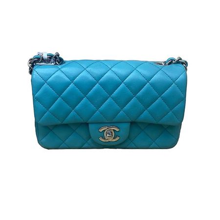 Chanel Classic Flap Mini Rectangulaire Turquoise 