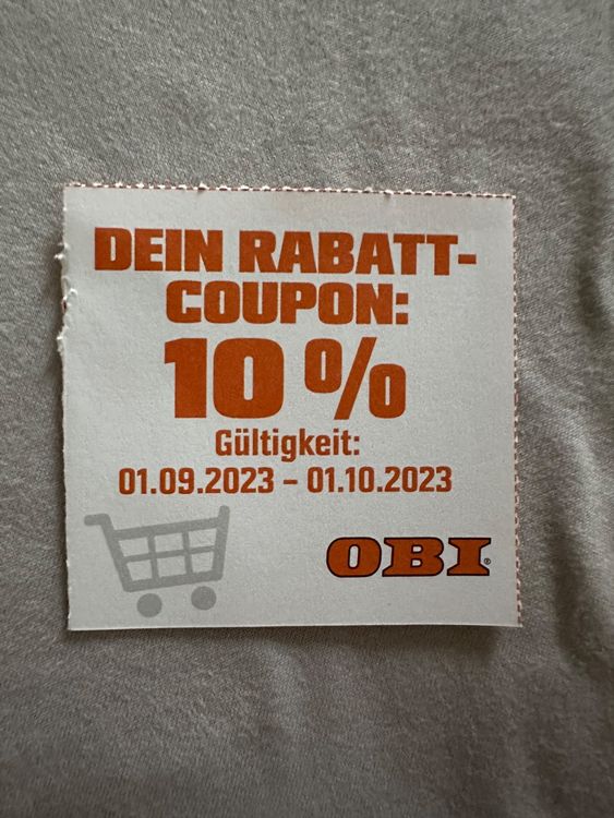 Gutschein 10Rabatt im OBI Kaufen auf Ricardo