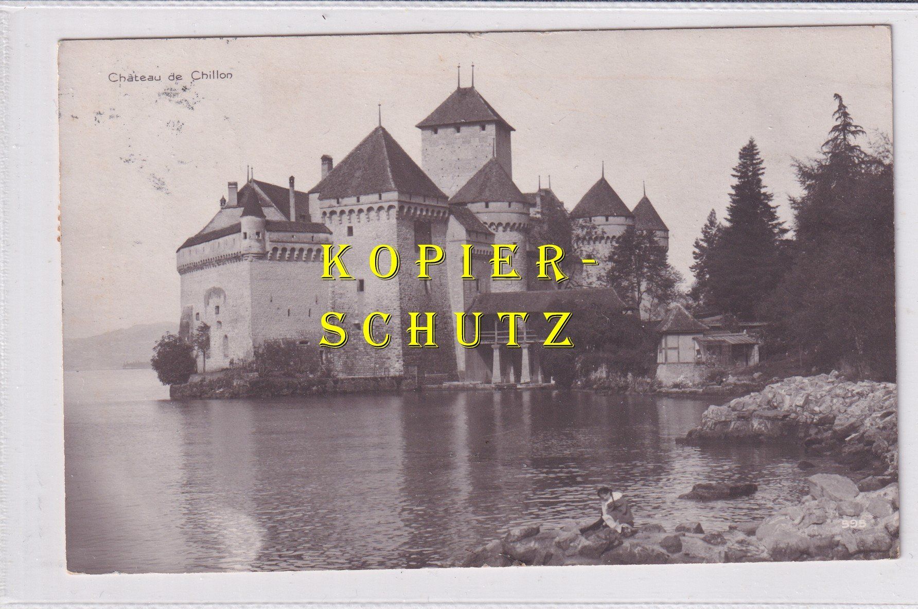 Cartes postales: Schloss Chillon (belebt) – D'occasion à Hombrechtikon par Rudolf07