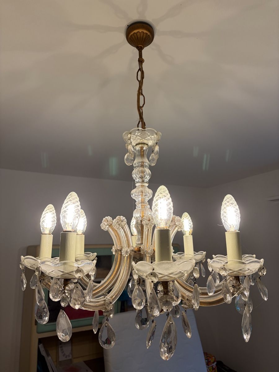 Lampadari & plafoniere: Kronleuchter Kristall antik mit 8 Lichtern, – Usato da Solothurn venduto da GueteMorge1 1