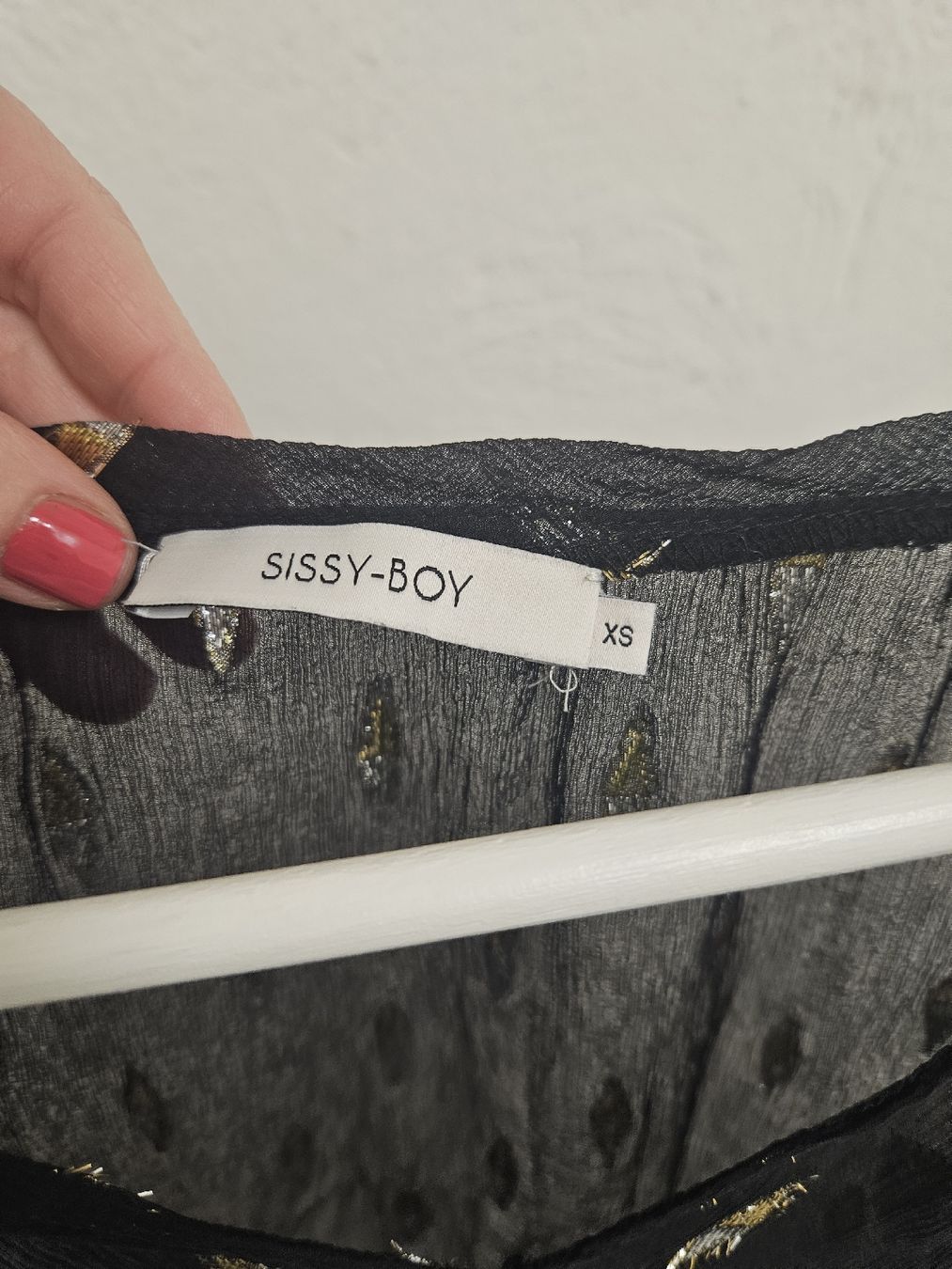 Camicette: Schwarze Sissy-Boy Bluse mit Goldmuster, Grösse XS – Usato da Basel venduto da lar_7c62 1