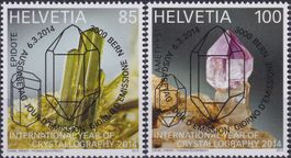2014, Nr.1499+1500 Kistallographie mit ET-Voll-Stempel +TABS