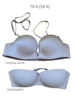 Zwei Satin-beige BHs 70A