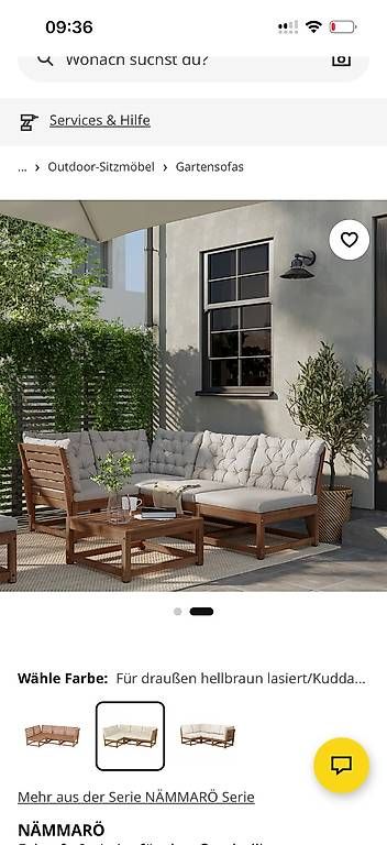 Divani: Ikea NÄMMARÖ Gartenmöbel Ecksofa 4-sitzig mit Tisch – Usato da Lyss venduto da sin_c5fh 2